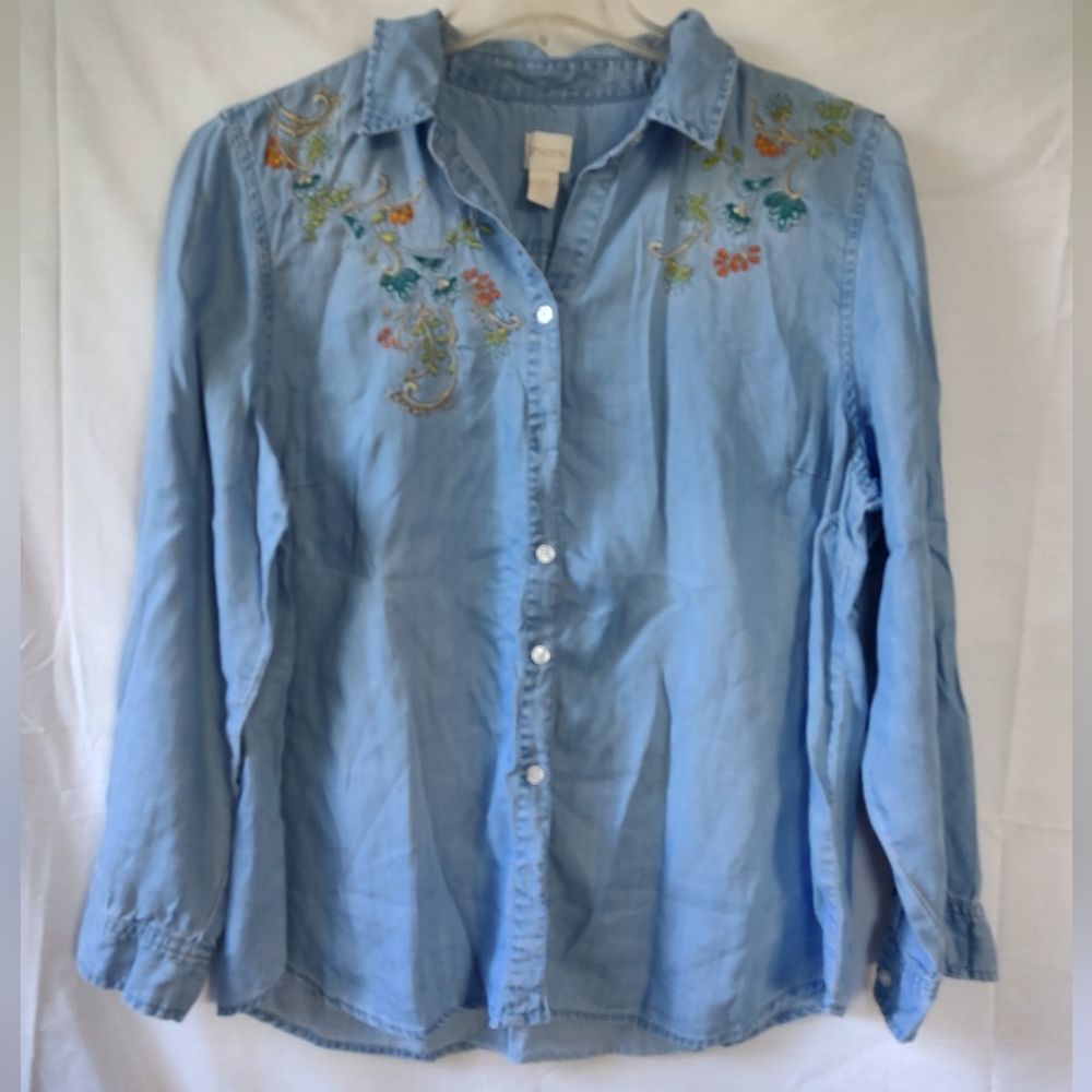 Chico's Sky Blue Lyocell Top 3